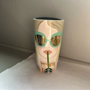 Starbucks Los Angeles LA Girl Sunglasses Ceramic Limited Travel Mug 12 oz.